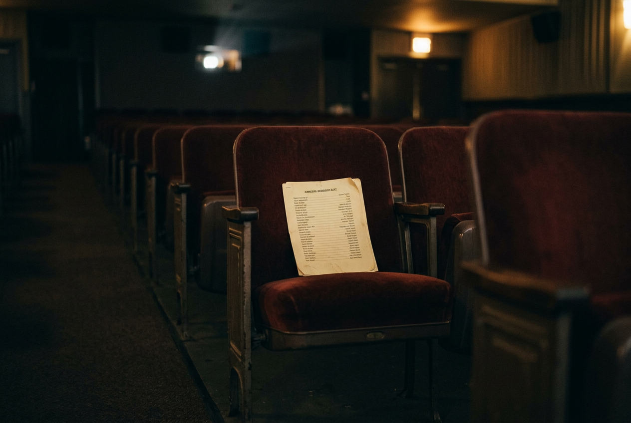 Marvel-branded production chairs arranged in a row to represent the announced Avengers: Doomsday ensemble.