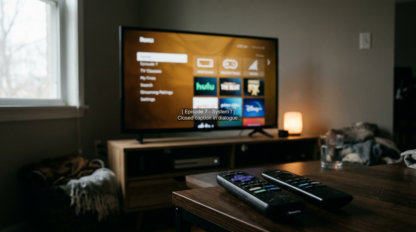 A television displaying The Bear episode page beside two remotes for Disney+ and Hulu navigation.